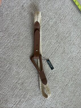 Lafayette 148 New York Natural and Brown Braided Raffia Belt